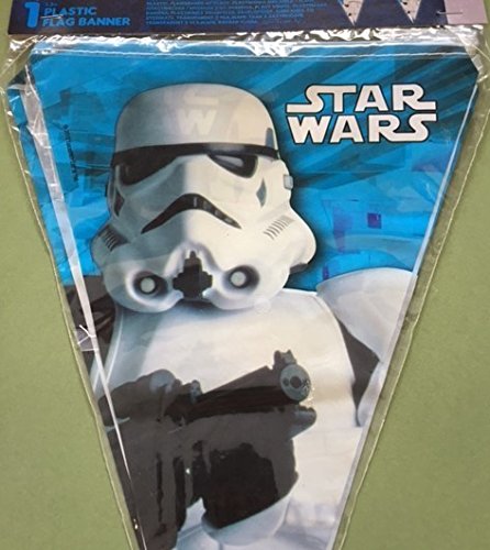 Folat B.V. Procos 84168 Banderines de Star Wars Stormtrooper, 2,3 m, blanco/negro/azul