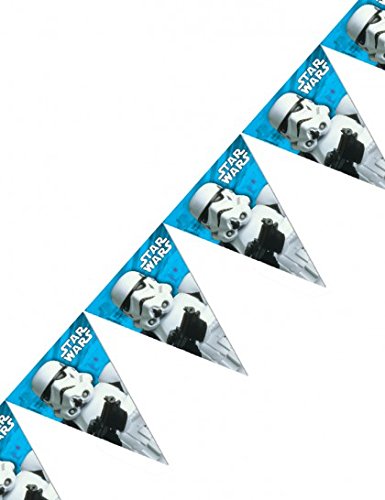 Folat B.V. Procos 84168 Banderines de Star Wars Stormtrooper, 2,3 m, blanco/negro/azul