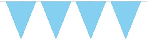 Folat - Línea De Banderas De Color Para Fiesta Decoración - 10 metros - Azul Claro