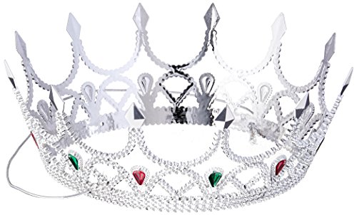 Forum Novelties Royal Queen Costume Crown Silver with Jewels Adult Women