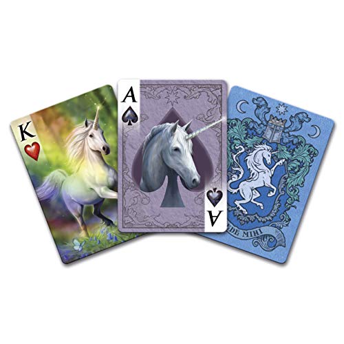 Fournier- Unicorns, by Anne Stokes Baraja de Cartas de Poker de Fantasía para Coleccionistas, Multicolor (Bicycle 1042740) , color/modelo surtido