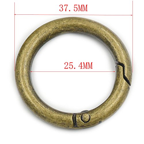 Füjiyuan 5 piezas de 25 mm gatillo puerta de resorte de 2,5 cm hebilla broche llavero abierto O anillo correas bolsa