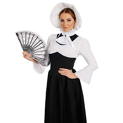 Fun Shack Disfraz de Dama Victoriana para Mujer. Conjunto con Vestido histórico Blanco y Negro para Adulto, Talla L