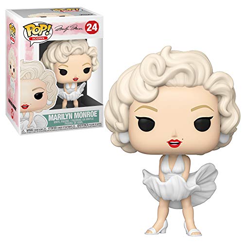 Funko - Pop! Icons: Marilyn Monroe (White Dress) Figura Coleccionable, Multicolor (46771)