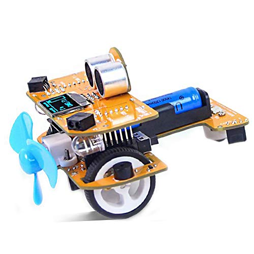 FXQIN RC Robot Coche Inteligente Kit Compatible con Arduino Stem Kits Juguetes para Niños y Adultos Smart Robot Car Robótico Programable con Módulo de Seguimiento de Línea, WiFi Módulo