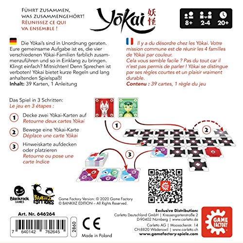 Game Factory- Yokai, precioso juego para niños y adultos, para 2 a 4 jugadores (646264) , color/modelo surtido