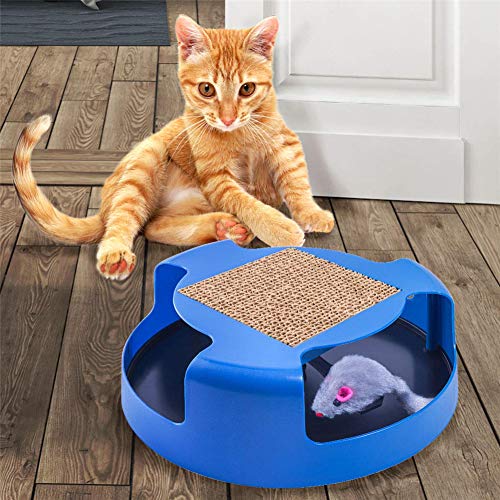 Gato y ratón persecución juguete mascota gato gatito atrapa el ratón de peluche movimiento persecución juguete interactivo juguetes para gatos