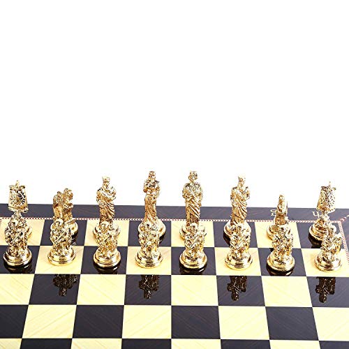 GiftHome (Solo piezas de ajedrez) Historical Troy Figuras de ajedrez de metal hechas a mano King 2.65 inc (tabla no incluida).