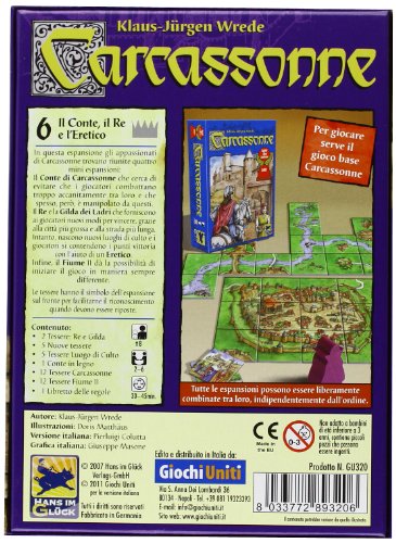 Giochi Uniti Carcassonne Il Conte, il Re e L'Eretico - Expansión para Juego