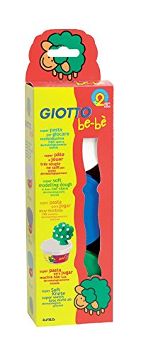 Giotto be-bè- Pack de 3 pastas para jugar, Color verde oliva, azul marino y blanco (Fila Hispania 462503)