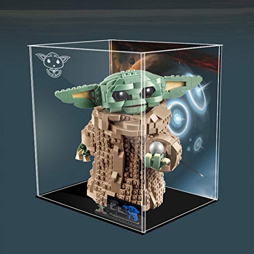 Giplar Vitrina de Acrílico Compatible con Lego 75318 Star Wars The Mandalorian El Niño, Vitrina A Prueba De Polvo Caja de Exhibición (Juego de Modelo No Incluido)