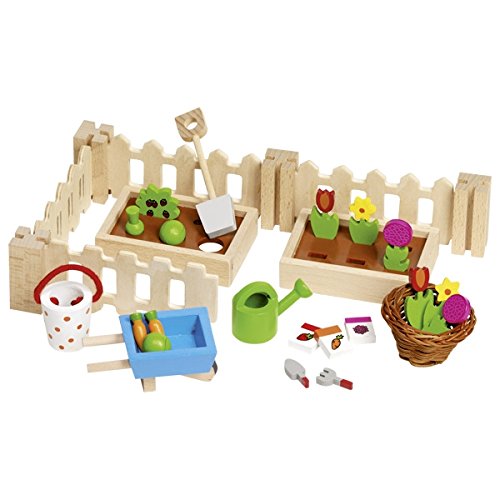Goki- Juegos de acción y reflejosJuegos de miniaturasGOKIAccesorios, mi pequeño jardín, para Las Casas de muñecas, Multicolor (51729)