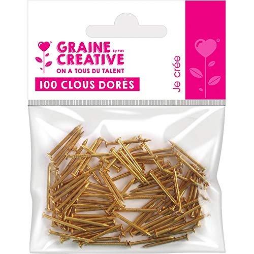Graine Créative - Lote de 100 clavos dorados para String Art (20 mm)