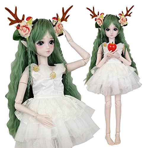Green Deer 1/3 BJD Doll Spirit Demon Girl 24inch 60cm 19 Ball jointed dolls Baby Doll Toy Gift For Child