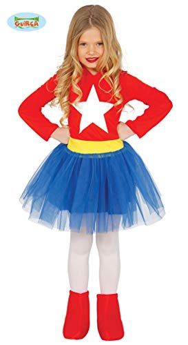 Guirca-83213 Capitán América Disfraz 5-6 años Supergirl, Multicolor (83213)