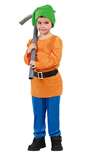 Guirca - Disfraz de enanito con casaca y pantalón, para niños de 5-6 años, multicolor (81863)