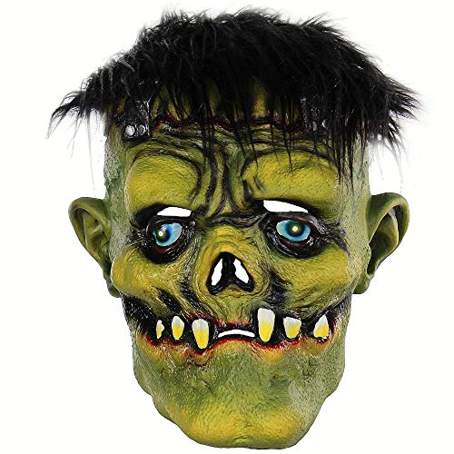 Halloween Masks Scary Green Monster Masks Adult Horror Costume Party Cosplay Props Head Mask for Adults and Kids Latex Horror