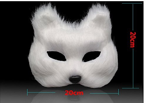 Halloween Party Halloween Horror Masks Cosplay Festival Performance Props Halloween Supplies Bar Dance Prom Dress Mask Animal Masks Caps Fox Mask White Half Face Animal Masks by sell in