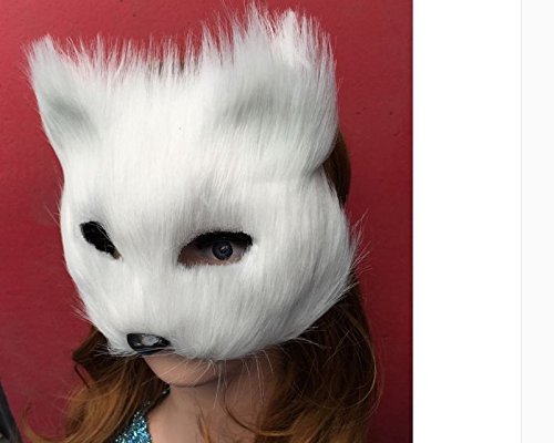 Halloween Party Halloween Horror Masks Cosplay Festival Performance Props Halloween Supplies Bar Dance Prom Dress Mask Animal Masks Caps Fox Mask White Half Face Animal Masks by sell in