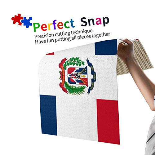 Hangdachang Bandera de República Dominicana - Rompecabezas de Gran Formato de 1000 Piezas para Adultos - Cada Pieza es única