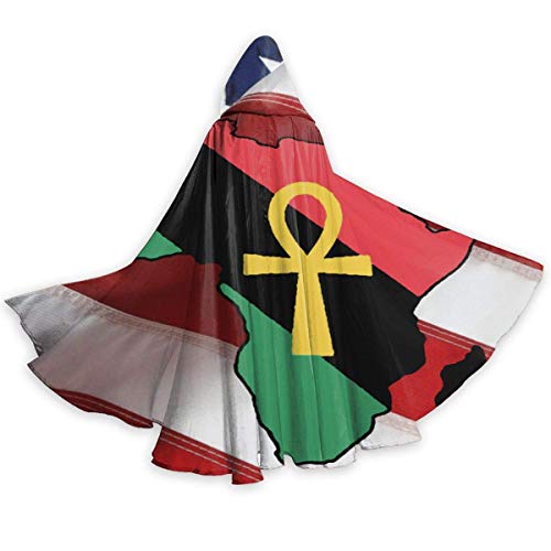 Hao-shop Ankh African Colored Africa 3D Print Pattern Capa con Capucha Disfraces de Cosplay con Capa con Capucha