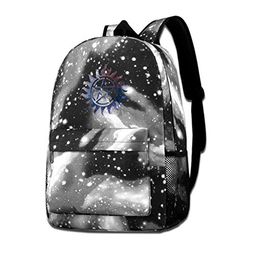 Hdadwy Sobrenatural Anti Possession Symbol Unisex Star Mochila Galaxy Sky Impreso Mochila Escolar Galaxy Sky Starry Bag Daypack