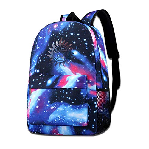 Hdadwy Sobrenatural Anti Possession Symbol Unisex Star Packsack Galaxy Sky Printed Packsack Mochila Escolar Galaxy Sky Starry Bag Daypack
