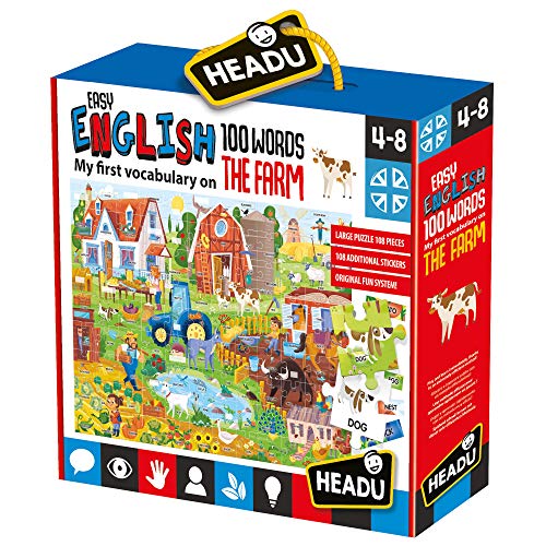 Headu - Easy English 100 Words Farm - Juego Educativo, Multicolor, IT20997