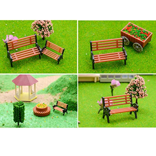Healifty 10pcs Bancos de Parque en Miniatura Muebles de jardín de casa de muñecas Juguete de decoración en Miniatura