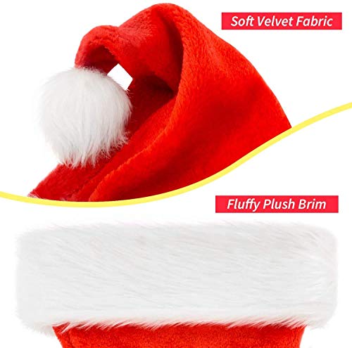 Hecho en 1969 All Original Parts Sombrero de Papá Noel, cómodo sombrero de terciopelo rojo y blanco de felpa para fiesta de Navidad