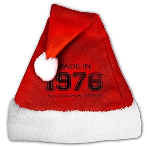 Hecho en 1969 All Original Parts Sombrero de Papá Noel, cómodo sombrero de terciopelo rojo y blanco de felpa para fiesta de Navidad