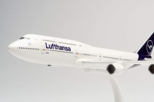 Herpa 611930-Boeing 747-8, Intercontinental, biplano de Lufthansa, Alas, avión con Soporte, fabricación, Modelos en Miniatura, Objeto de colección, plástico, Ajuste a presión-Escala 1:250 (611930)