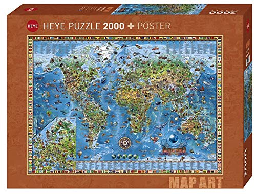 Heye 29846 Amazing World Standart 2000 Piezas, Map Art, Incluye póster