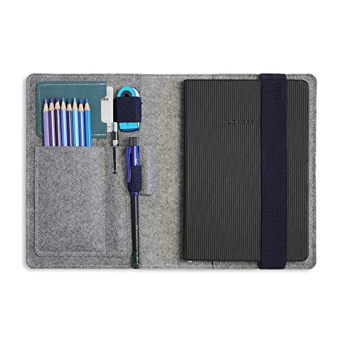 HillSee A5 - Estuche multifuncional para lápices de oficina, tamaño A5, color azul lago