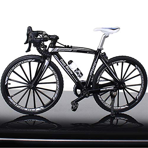 HONUTIGE Modelo de bicicleta de montaña 1:10, simulación de dedo en miniatura para montar en bicicleta de montaña, modelo retro MIni de metal fundido a presión para bicicleta de carreras