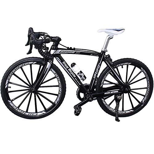 HONUTIGE Modelo de bicicleta de montaña 1:10, simulación de dedo en miniatura para montar en bicicleta de montaña, modelo retro MIni de metal fundido a presión para bicicleta de carreras