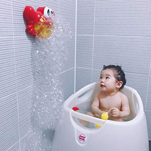 Hztyyier Juguete para el baño del bebé, máquina automática para Hacer Burbujas con Forma de Cangrejo de Dibujos Animados 12 Canciones para bebés para bebés Baby Showers Regalo de cumpleaños