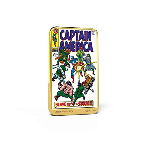 IMPACTO COLECCIONABLES Marvel Comics Capitán América, Lingote bañado en Oro 24 Quilates - 'Slave of The Skull' #104
