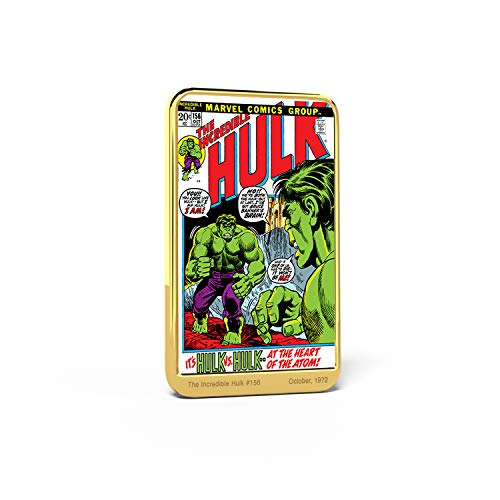 IMPACTO COLECCIONABLES Marvel Comics El Increíble Hulk, Lingote bañado en Oro 24 Quilates - 'Holocaust At The Heart of The Atom' #156