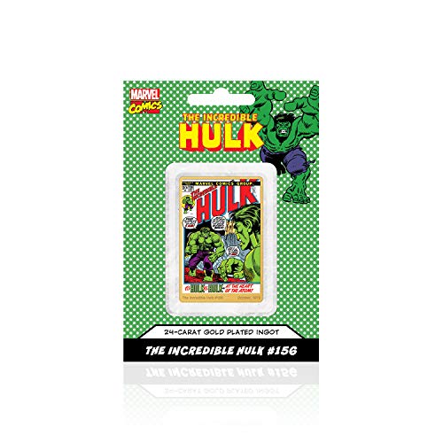 IMPACTO COLECCIONABLES Marvel Comics El Increíble Hulk, Lingote bañado en Oro 24 Quilates - 'Holocaust At The Heart of The Atom' #156