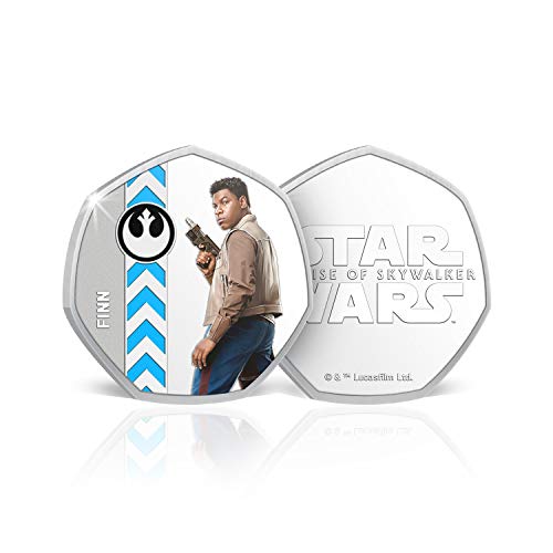 IMPACTO COLECCIONABLES Star Wars El Ascenso de Skywalker - Lado Luminoso - 8 Monedas / Medallas Heptagonales 50p, con baño en Plata .999