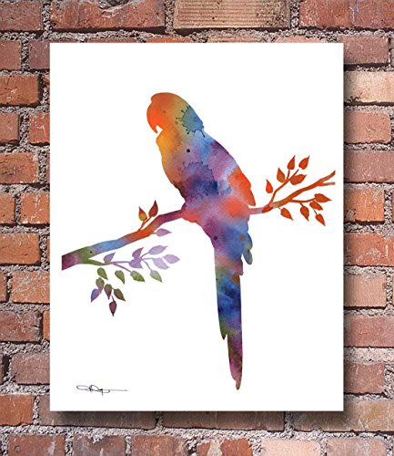 Impresión abstracta de acuarela "Macaw" por el artista Dj Rogers