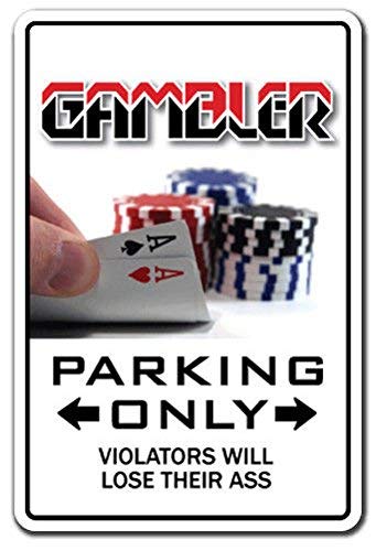 Inga Letrero de juego de cartas de estacionamiento de Las Vegas regalo divertido 21 dados de póquer Gamble Vintage Metal Sign 8 x 12 pulgadas