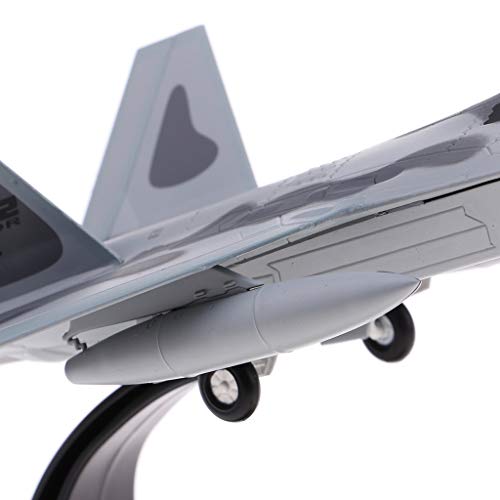 IPOTCH Avión De Combate F-22 Raptor - 2005 - Avión De Metal Fundido A Presión 1: 100, Incluye Soporte De Aleación