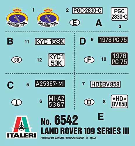 Italeri 510006542 - Maqueta de Land Rover de Guardia Civil (Escala 1:35)