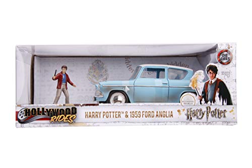 Jada JA31127 1:24 1959 Ford Anglia con Figura de Harry Potter, Azul Oxidado