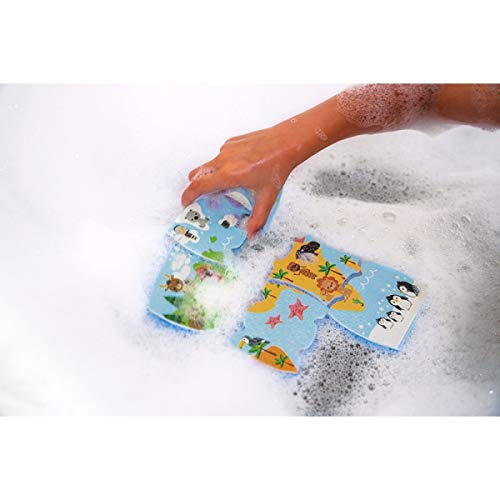 Janod- Mapa del Mundo Juguete de baño para niños pequeños-Manipulación y destreza-A Partir de 3 años (JURATOYS J04719)