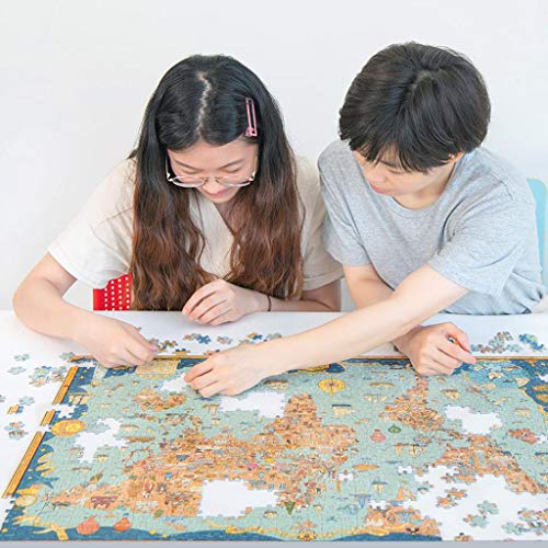 Jigsaw Puzzle 1000 Piezas Puzzle Rompecabezas Gruesas Piezas Resistentes a la Familia desafiante, Gran Idea de Regalo (Color : Map Password)
