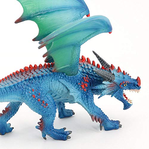 JOKFEICE Dinosaurio Juguete Realista Dragón Volador Animal Figuras Proyecto de Ciencia, Adorno de Torta, cumpleaños para niños pequeños 3 4 5 (Azul)
