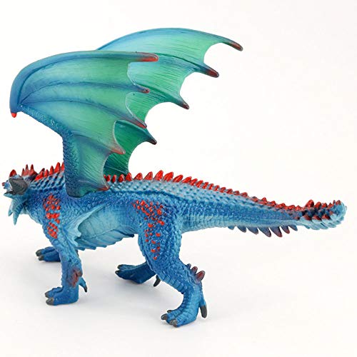 JOKFEICE Dinosaurio Juguete Realista Dragón Volador Animal Figuras Proyecto de Ciencia, Adorno de Torta, cumpleaños para niños pequeños 3 4 5 (Azul)